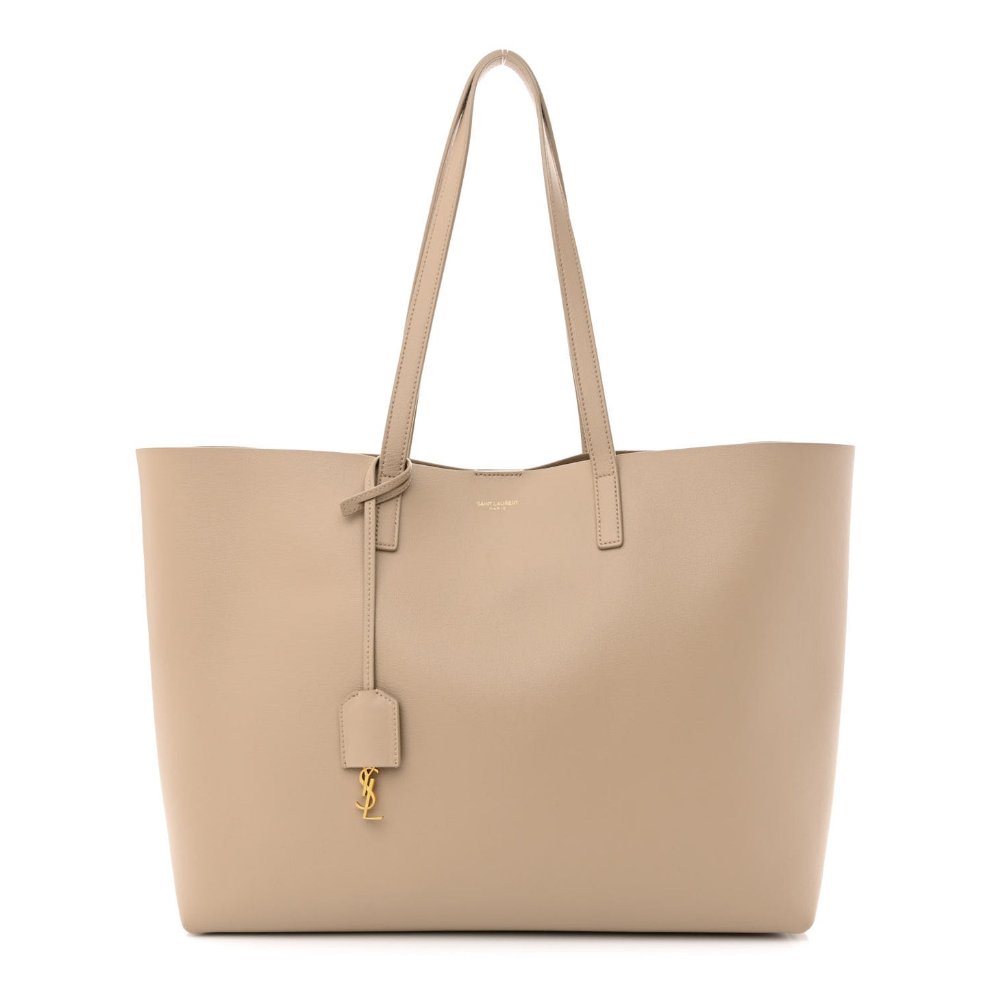 Calfskin Large Shopping Tote Dark Beige