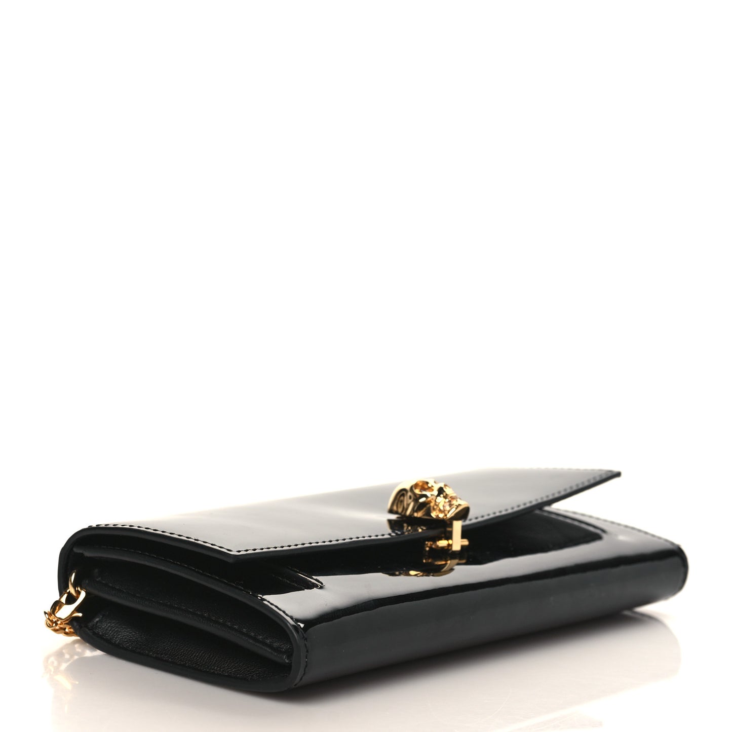 Patent Skull Wallet on Chain Black