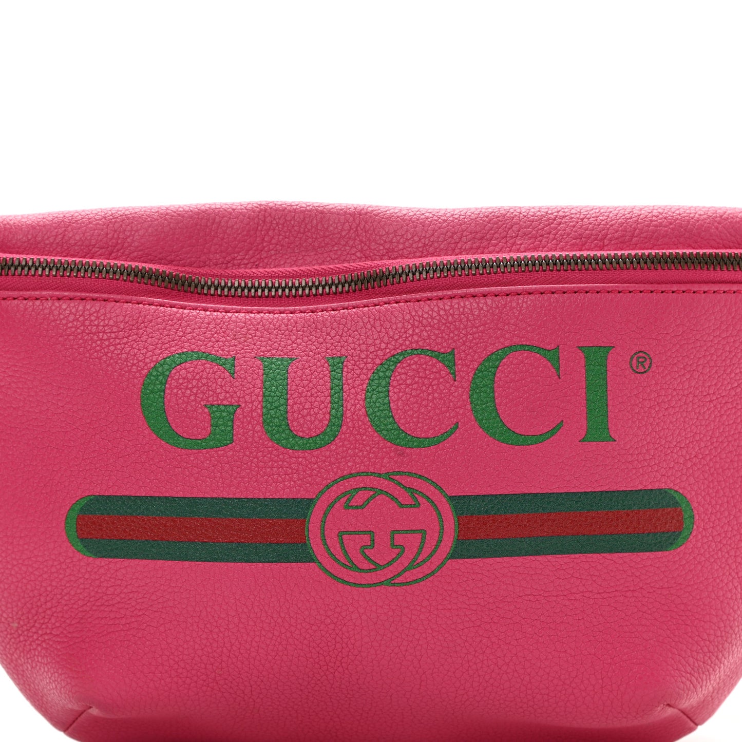 Grained Calfskin Small Logo Belt Bag Box Pink Green