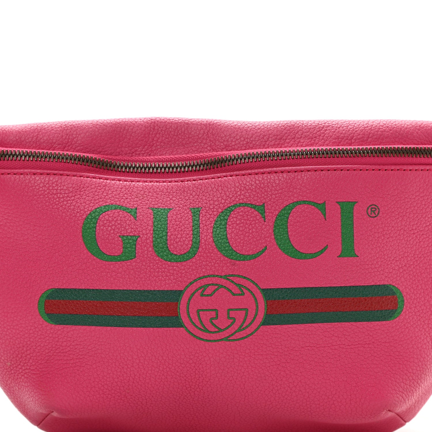 Gucci Grained Calfskin Small Logo Belt Bag Box Pink Green 8 of 12