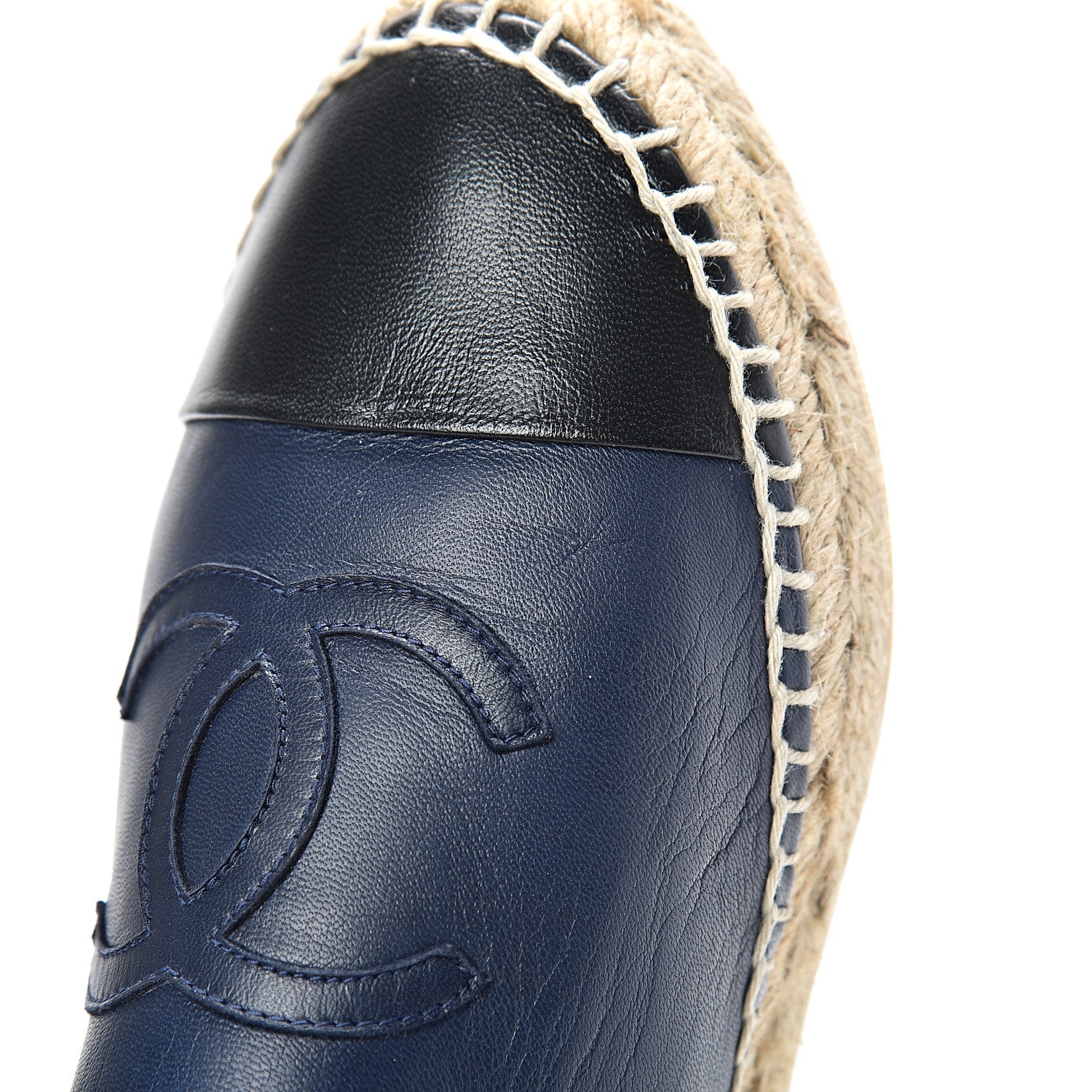 Chanel Lambskin CC Espadrilles 39 Navy Black 11 of 12