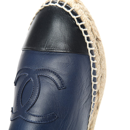 Chanel Lambskin CC Espadrilles 39 Navy Black 11 of 12