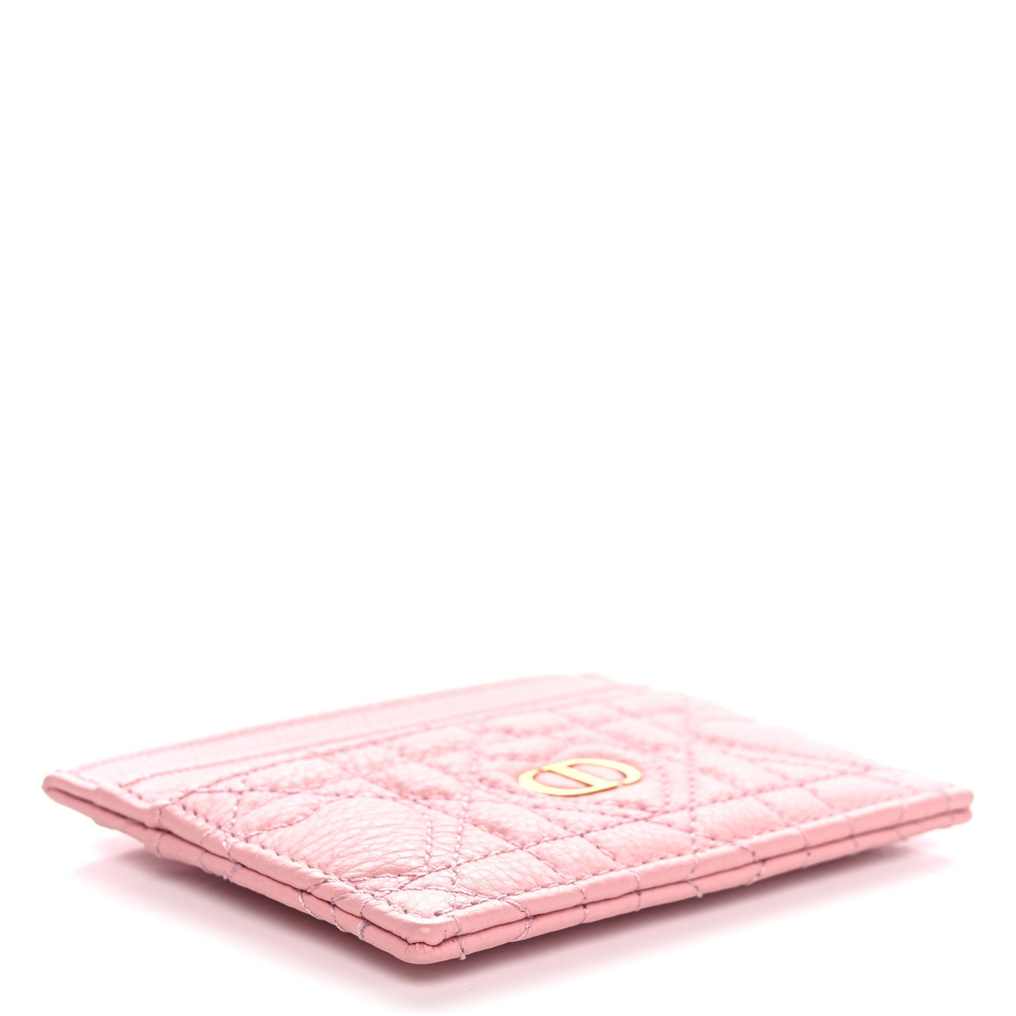 Supple Calfskin Cannage Caro Five-Slot Card Holder Pink