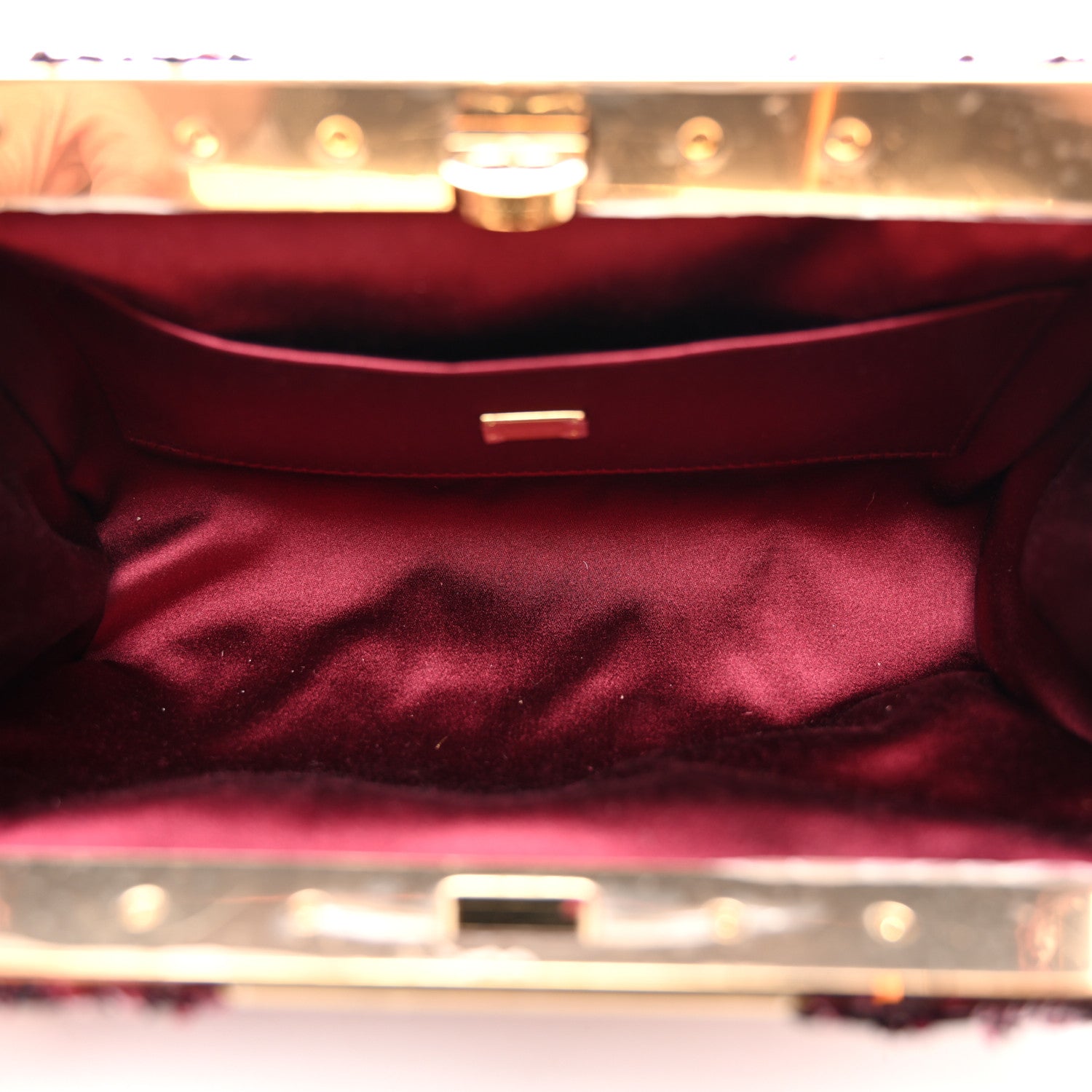 Dolce & Gabbana Sequin Crystal Embellished Marlene Chain Clutch Bordeaux Rosso 5 of 12