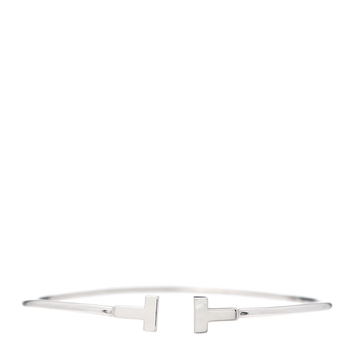 18K White Gold Narrow T Wire Bracelet