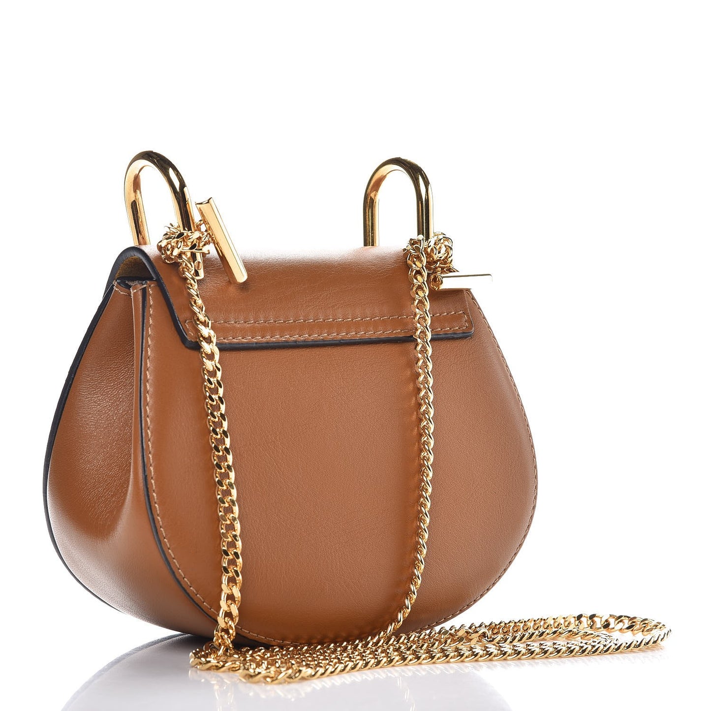 Suede Smooth Calfskin Nano Drew Shoulder Bag Caramel