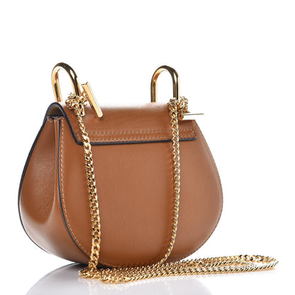 Chloe Suede Smooth Calfskin Nano Drew Shoulder Bag Caramel 3 of 6