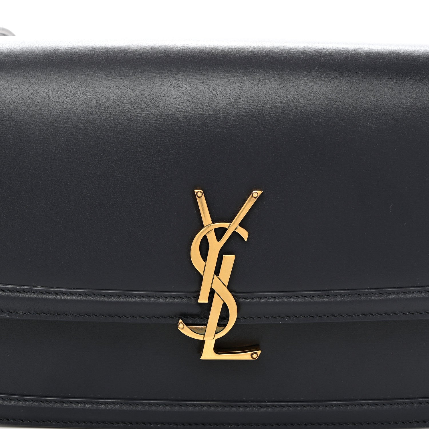 Saint Laurent Box Calfskin Monogram Medium Solferino Satchel Deep Marine 9 of 11