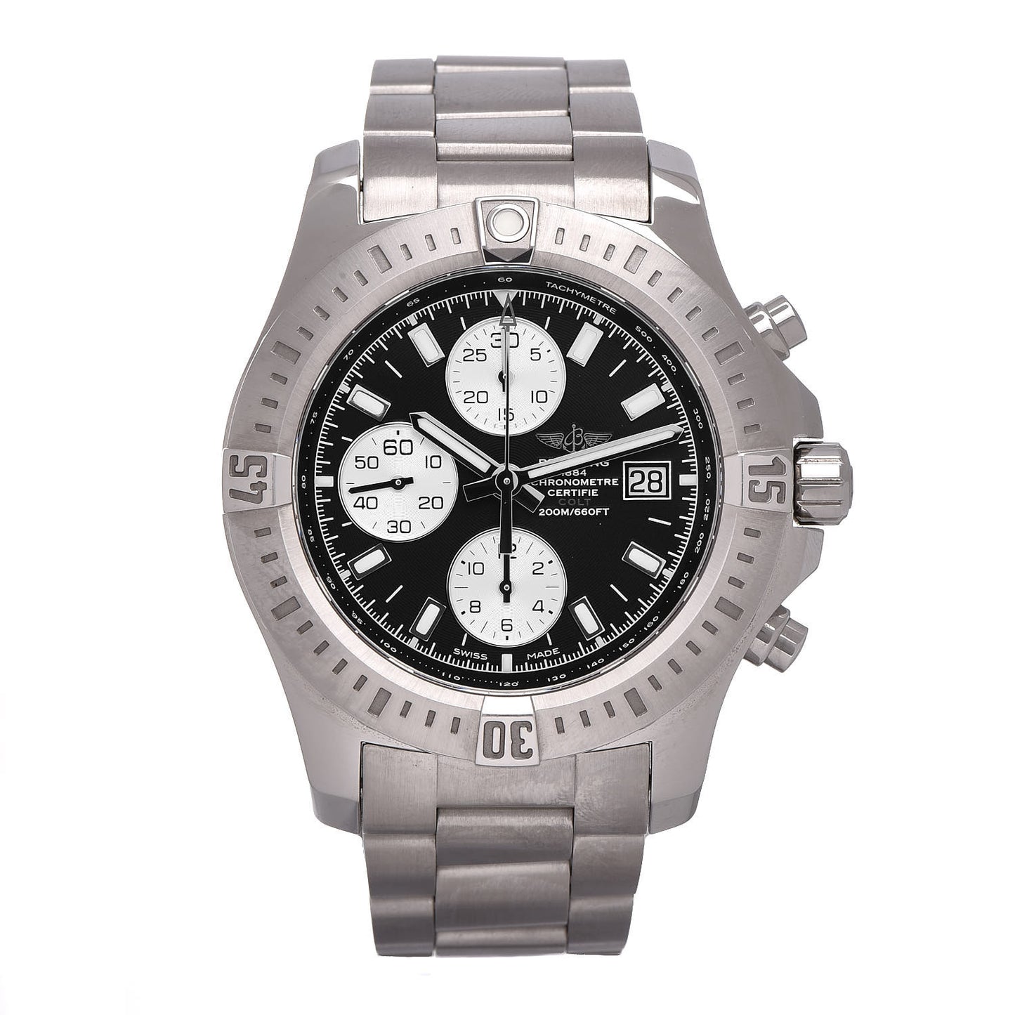 Stainless Steel 44mm Colt Chronograph Automatic Watch Black A13388