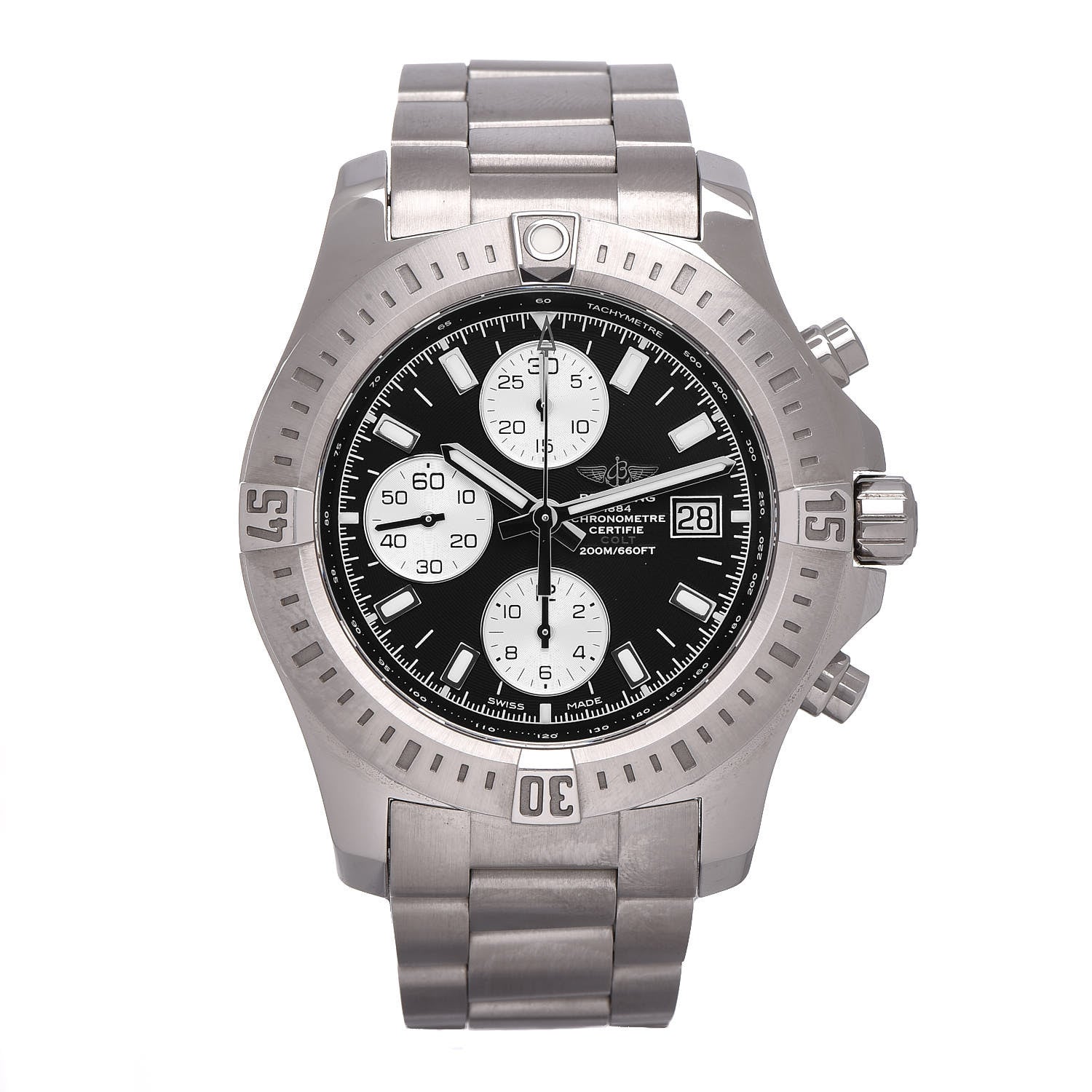Breitling Stainless Steel 44mm Colt Chronograph Automatic Watch Black A13388 1 of 7
