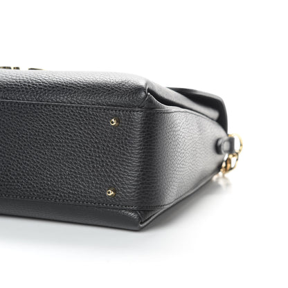 Gucci Dollar Calfskin Medium Interlocking G Top Handle Shoulder Bag Black 10 of 14