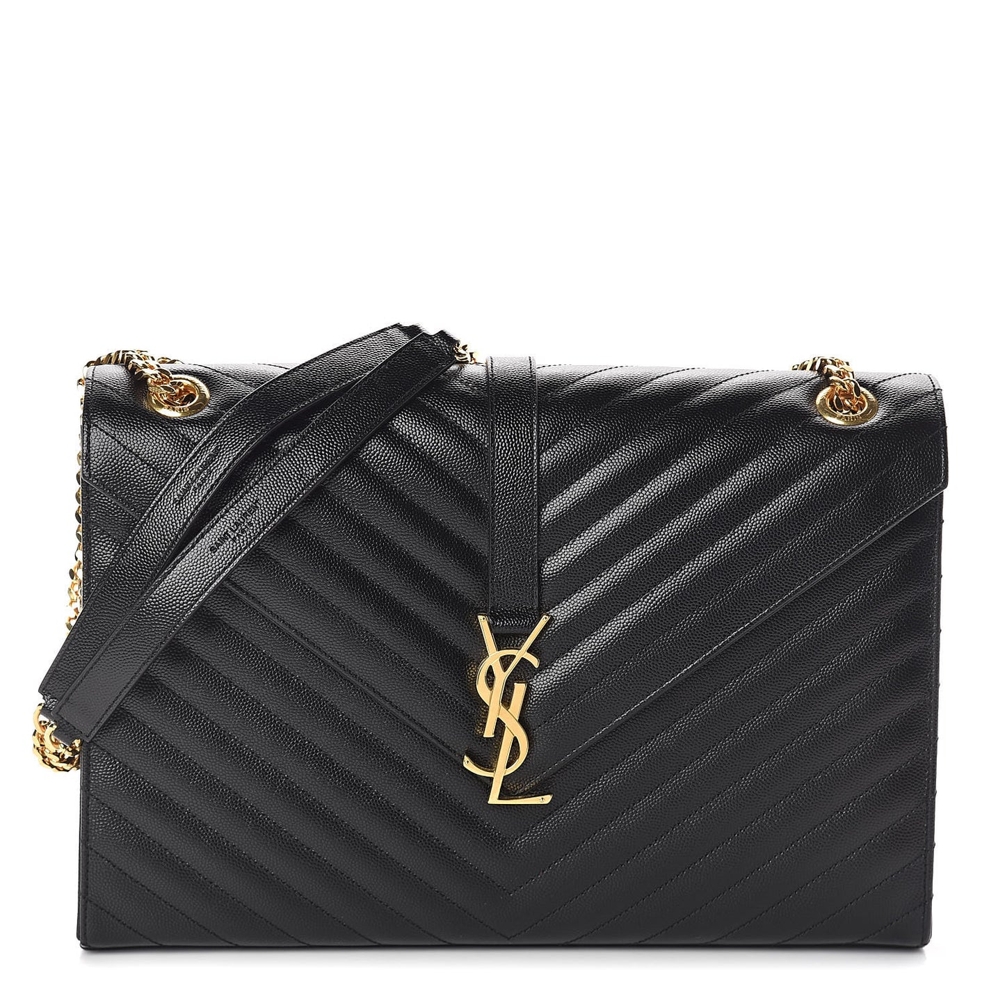 Grain De Poudre Matelasse Chevron Large Monogram Satchel Black