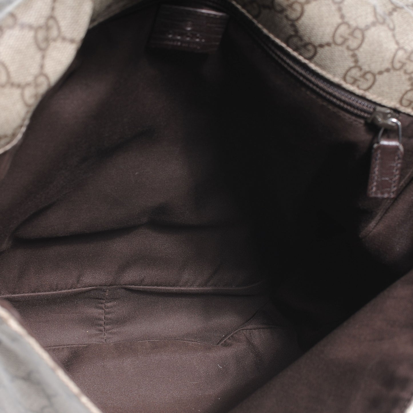 GG Plus Monogram Web Large Flap Messenger Bag Beige Dark Brown