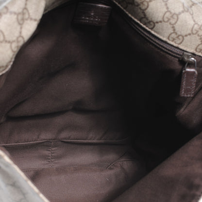 Gucci GG Plus Monogram Web Large Flap Messenger Bag Beige Dark Brown 5 of 7