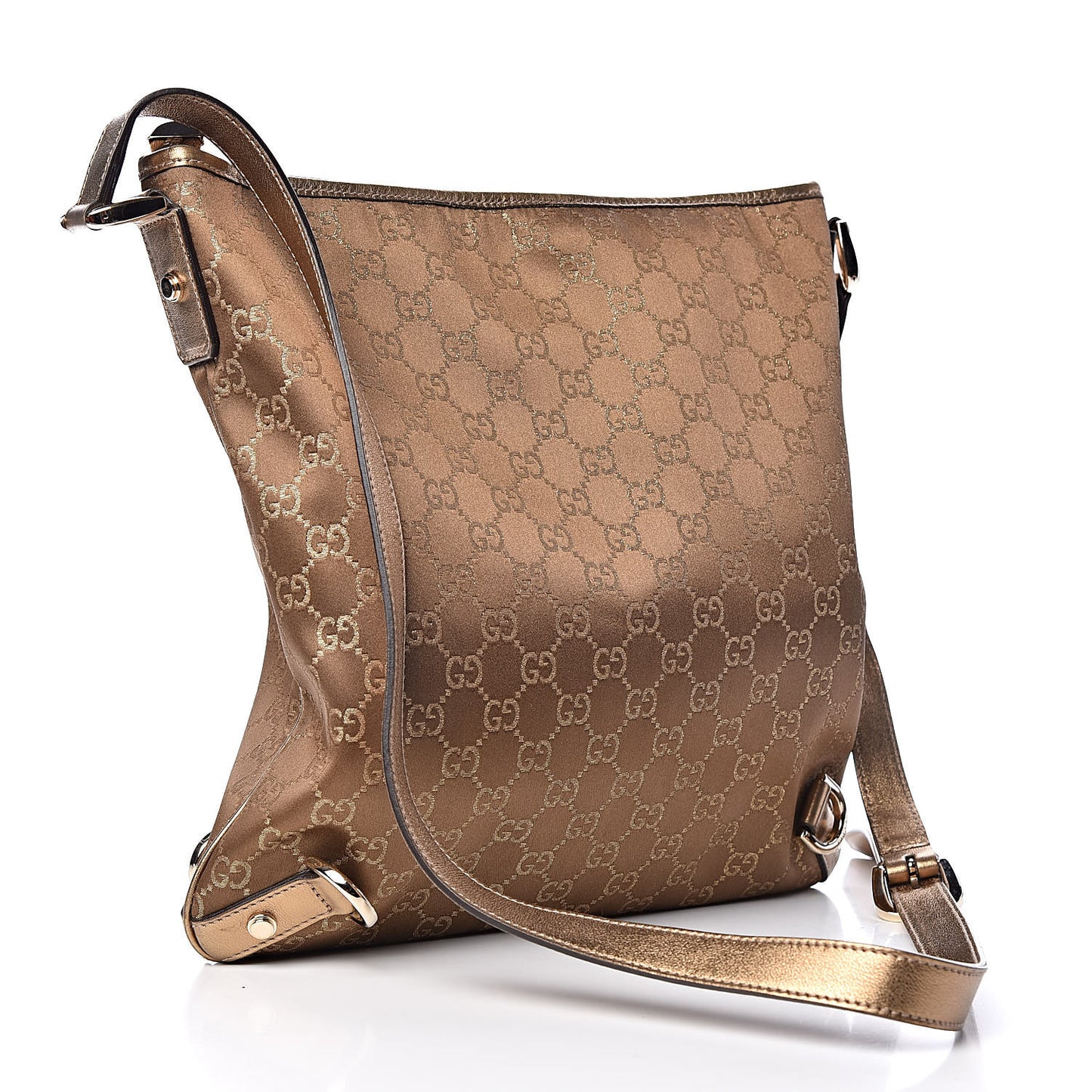 Satin Monogram Abbey Messenger Bag Metallic Bronze
