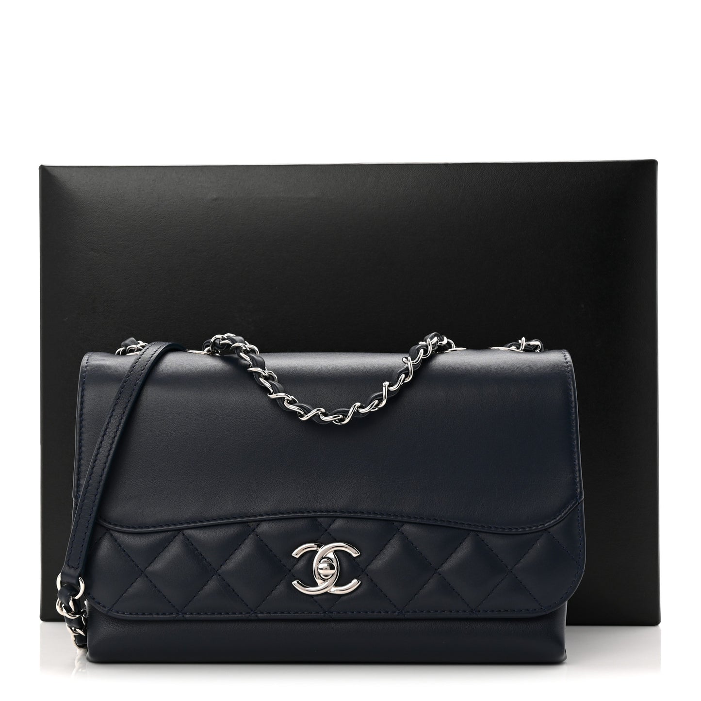 Calfskin Small Tramezzo Flap Navy