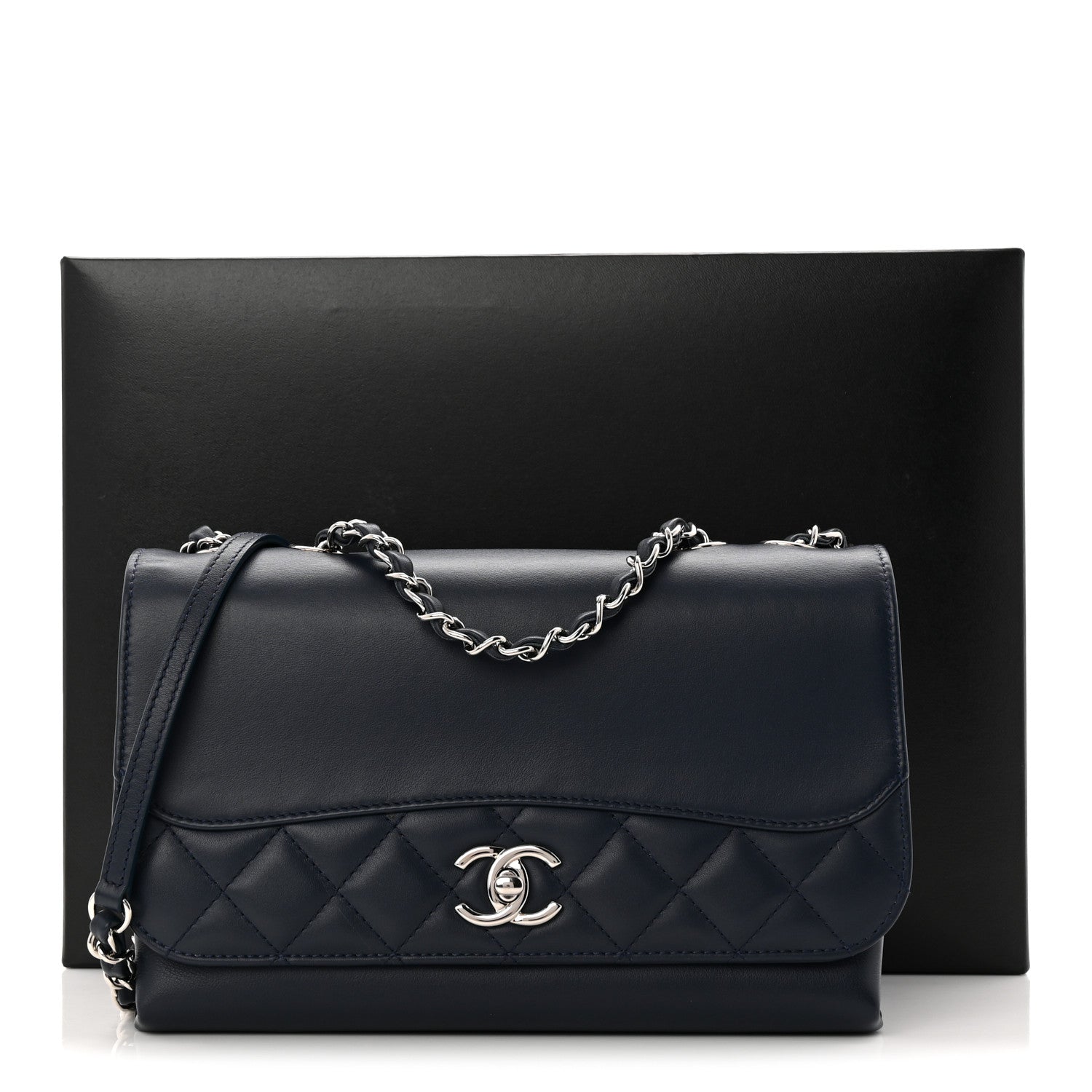 Chanel Calfskin Small Tramezzo Flap Navy 11 of 11