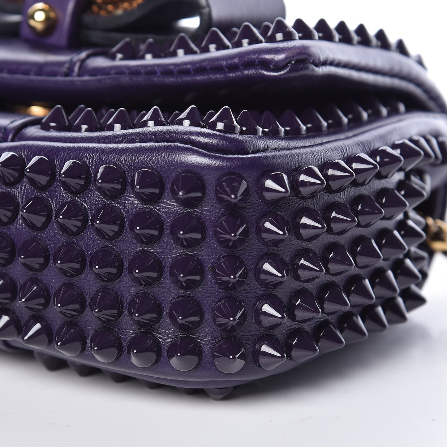 Calfskin Spiked Sweety Charity Crossbody Bag Purple
