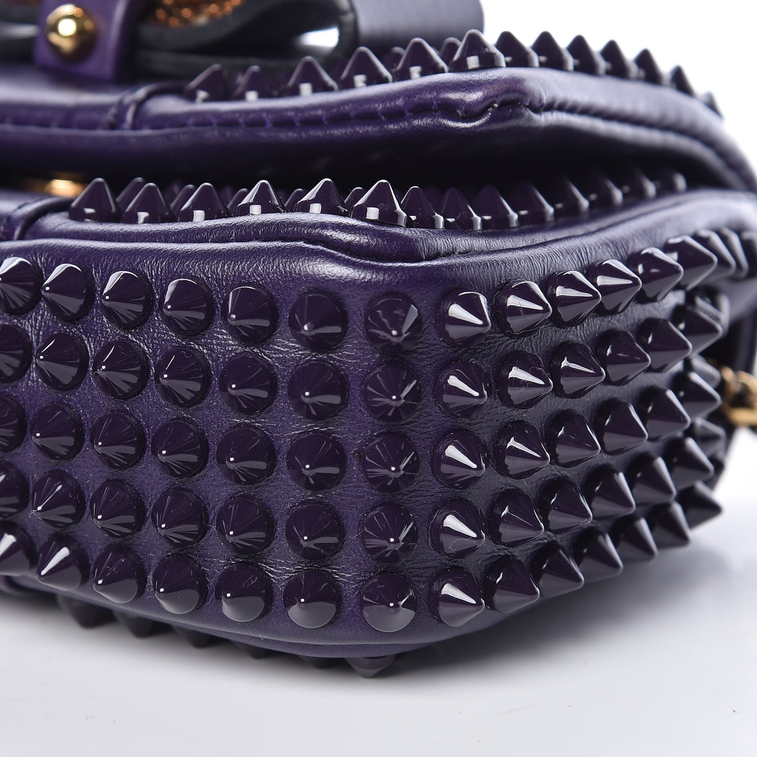 Christian Louboutin Calfskin Spiked Sweety Charity Crossbody Bag Purple 9 of 13