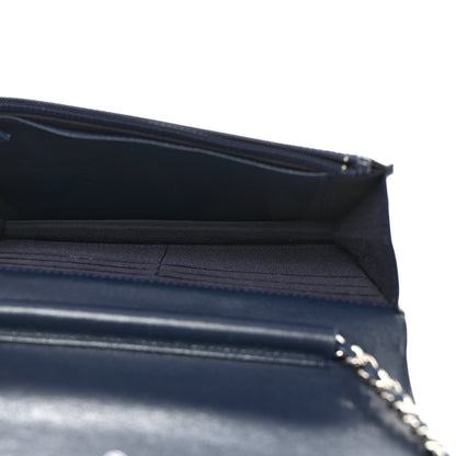 Chanel Sheepskin Quilted Vintage Mademoiselle Wallet On Chain WOC Navy 5 of 8