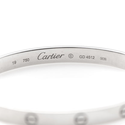 Cartier 18K White Gold LOVE Bracelet 19 4 of 6