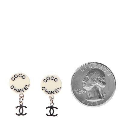 Chanel Resin Coco CC Drop Earrings Gold 2 of 6