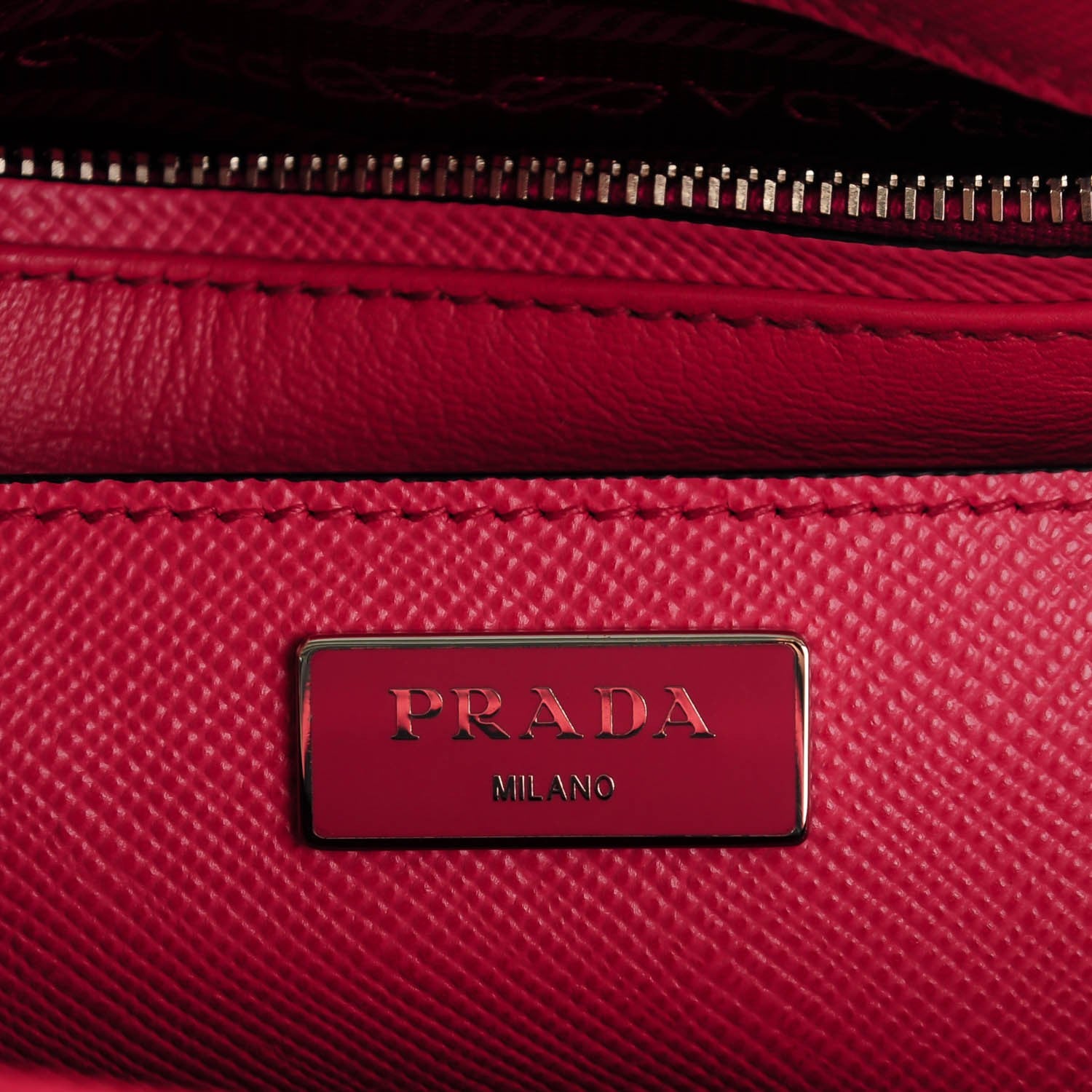 Prada Saffiano Cuir Twin Tote Peonia 5 of 10