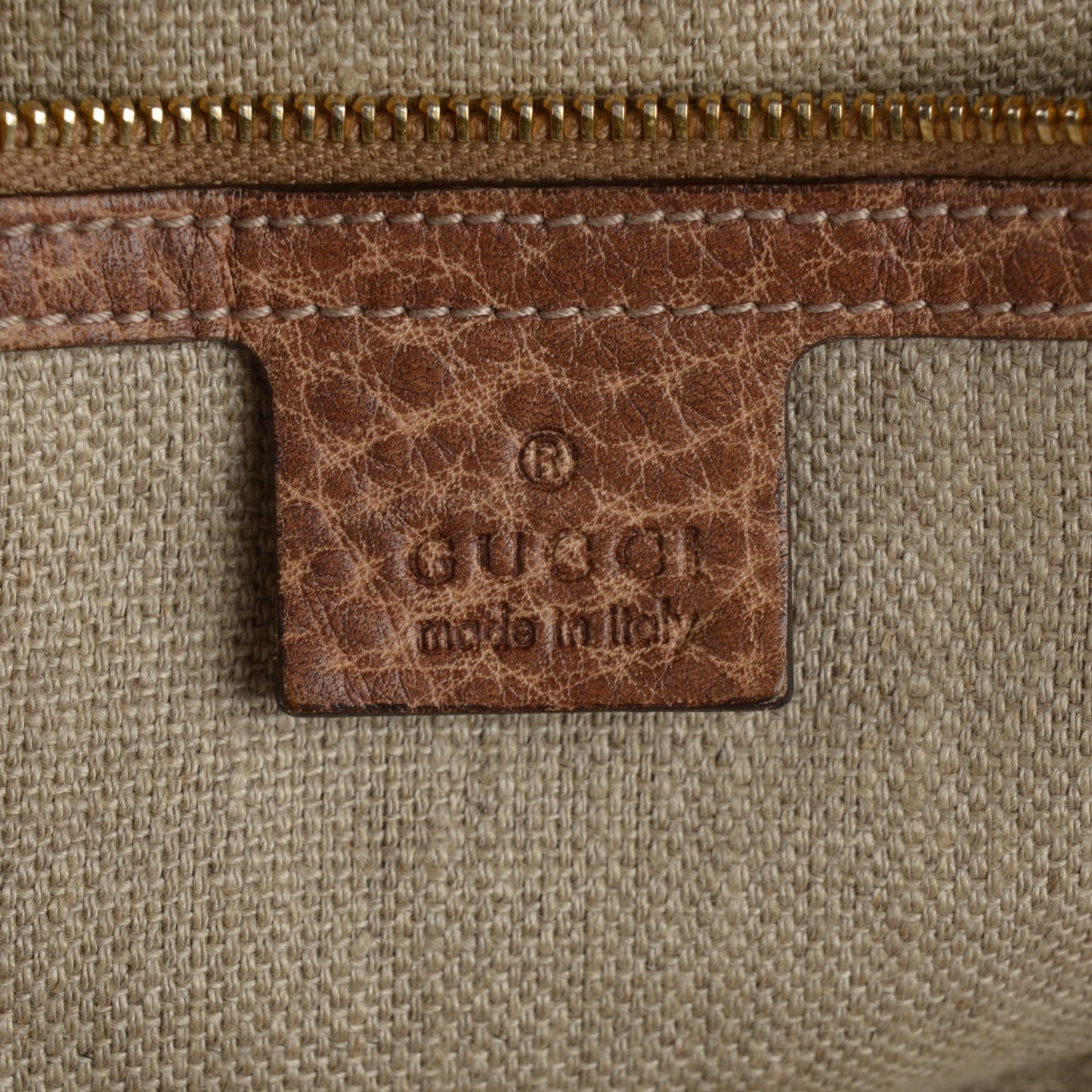 Guccissima Large New Jackie Shoulder Bag Natural Brown