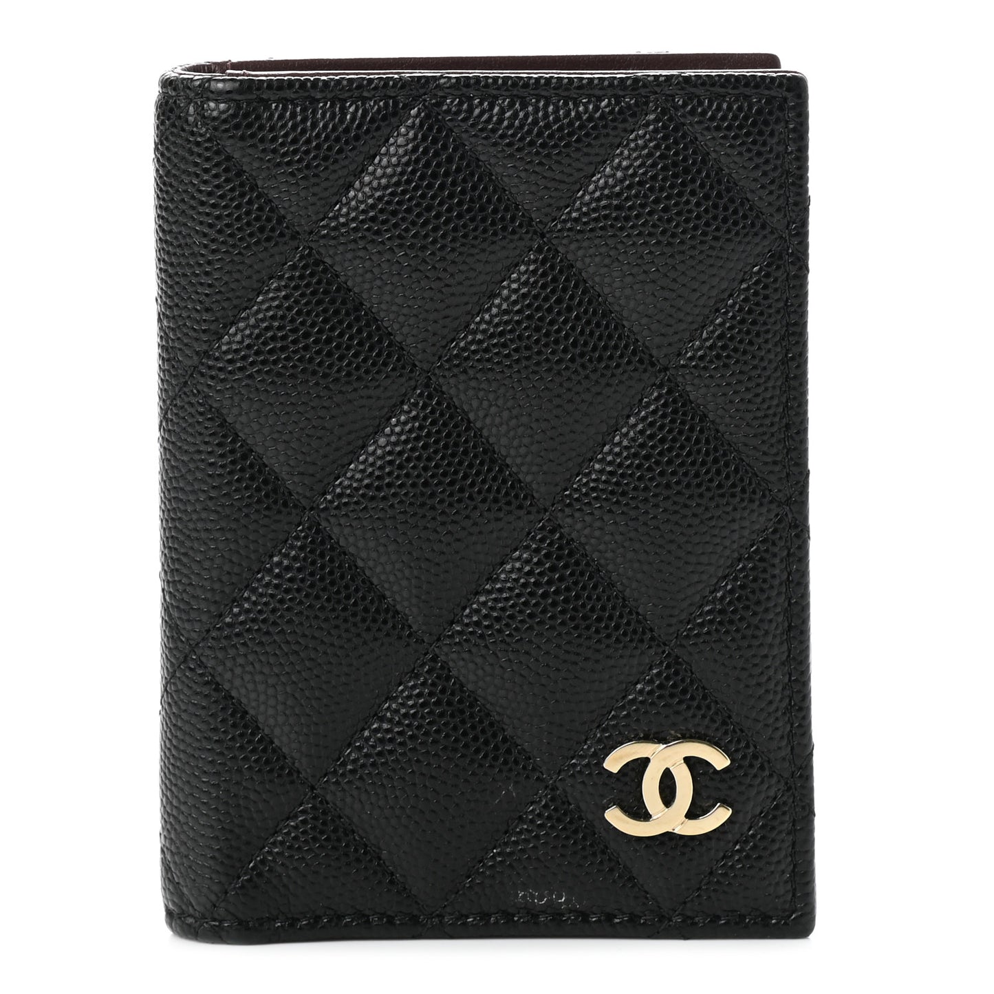 Caviar Quilted Card Holder Wallet Black