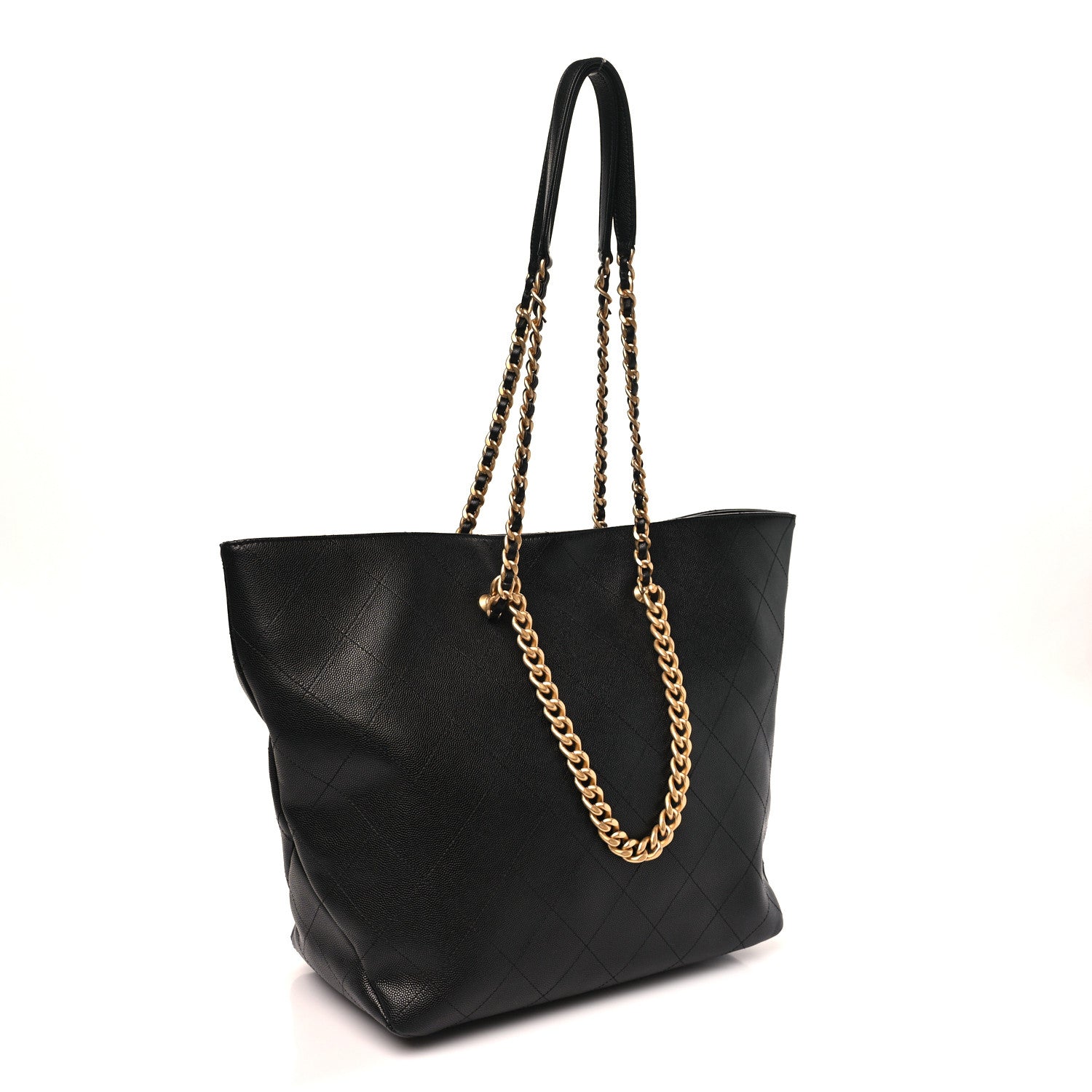Chanel Shiny Caviar Stitched Softly Quilted Tote Black 3 of 11