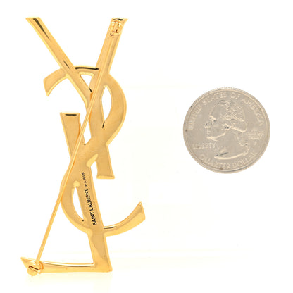 Saint Laurent Monogram Opyum Brooch Gold 2 of 4