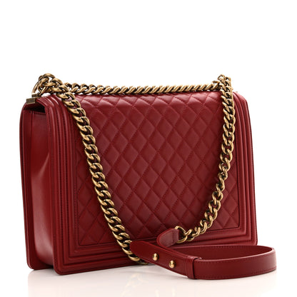 Chanel Lambskin Quilted Large Boy Flap Red 3 of 10