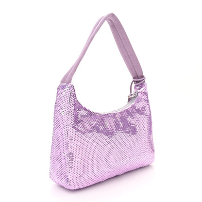 Prada Paillettes Sequin Mini Re-Edition 2000 Bag Lilium Black 3 of 9