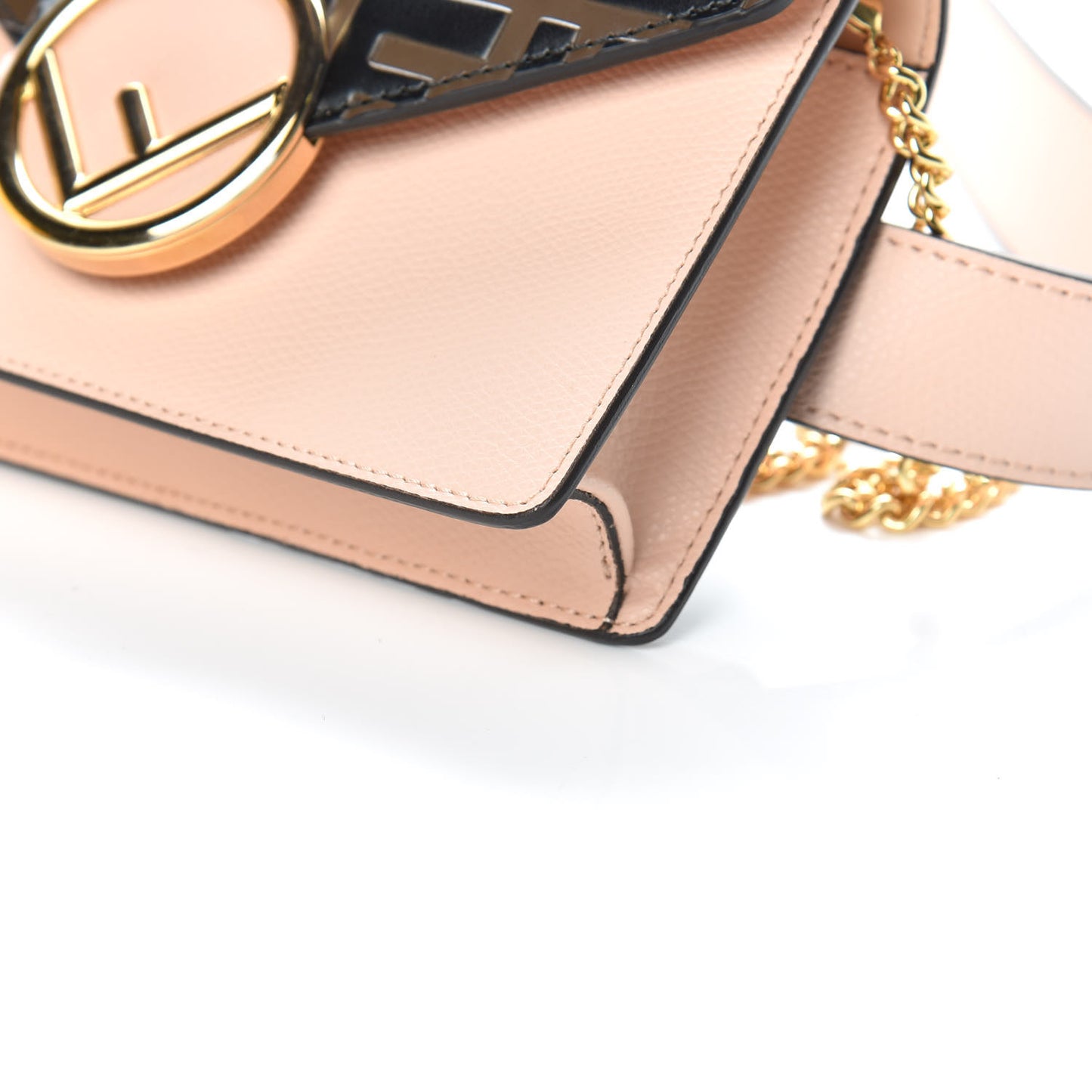 Vitello Cruise F is Fendi Bi-Color FF 1974 Embossed Envelope Belt Bag Maya Black Light Rose