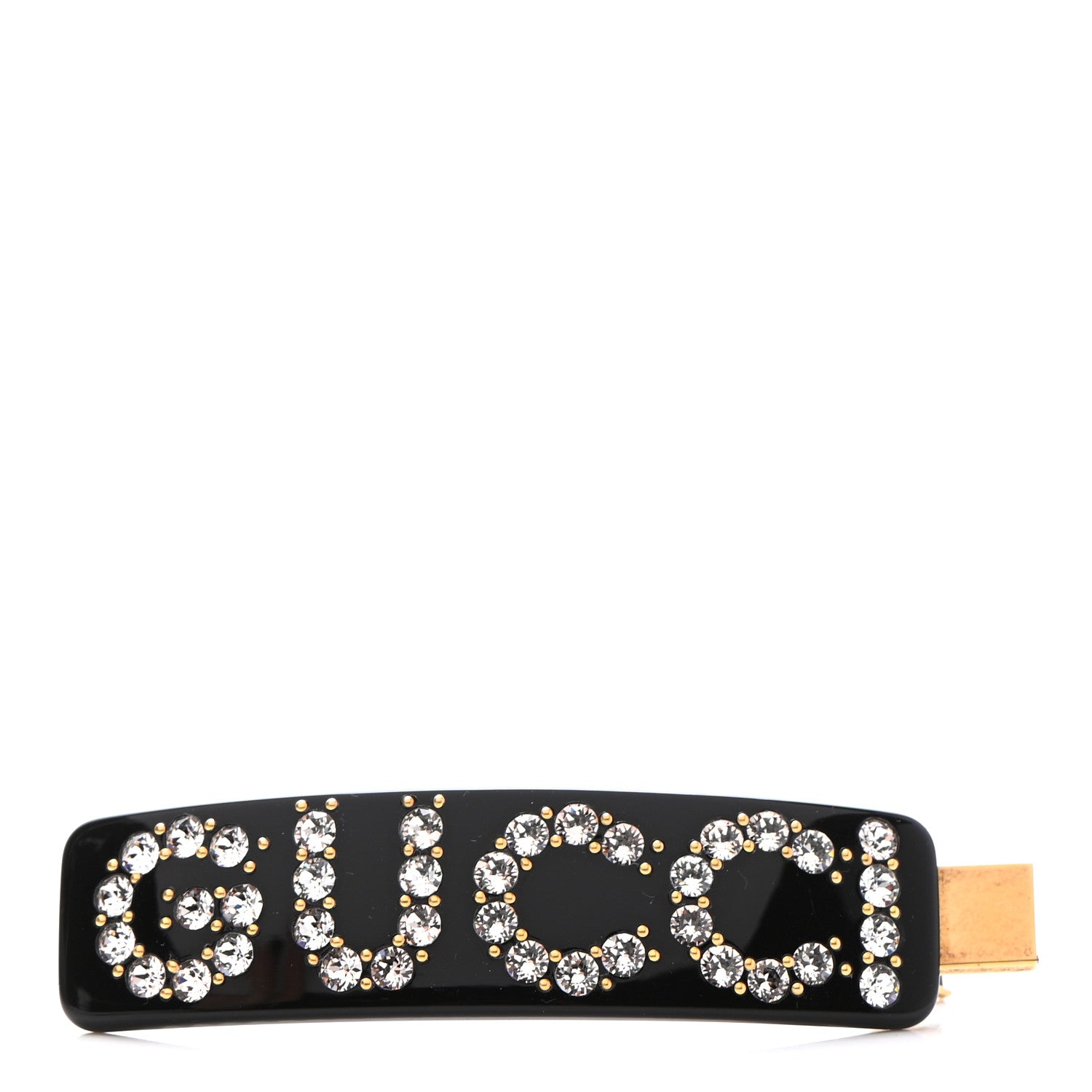 Gucci Resin Crystal Single Hair Barrette Black 1 of 3