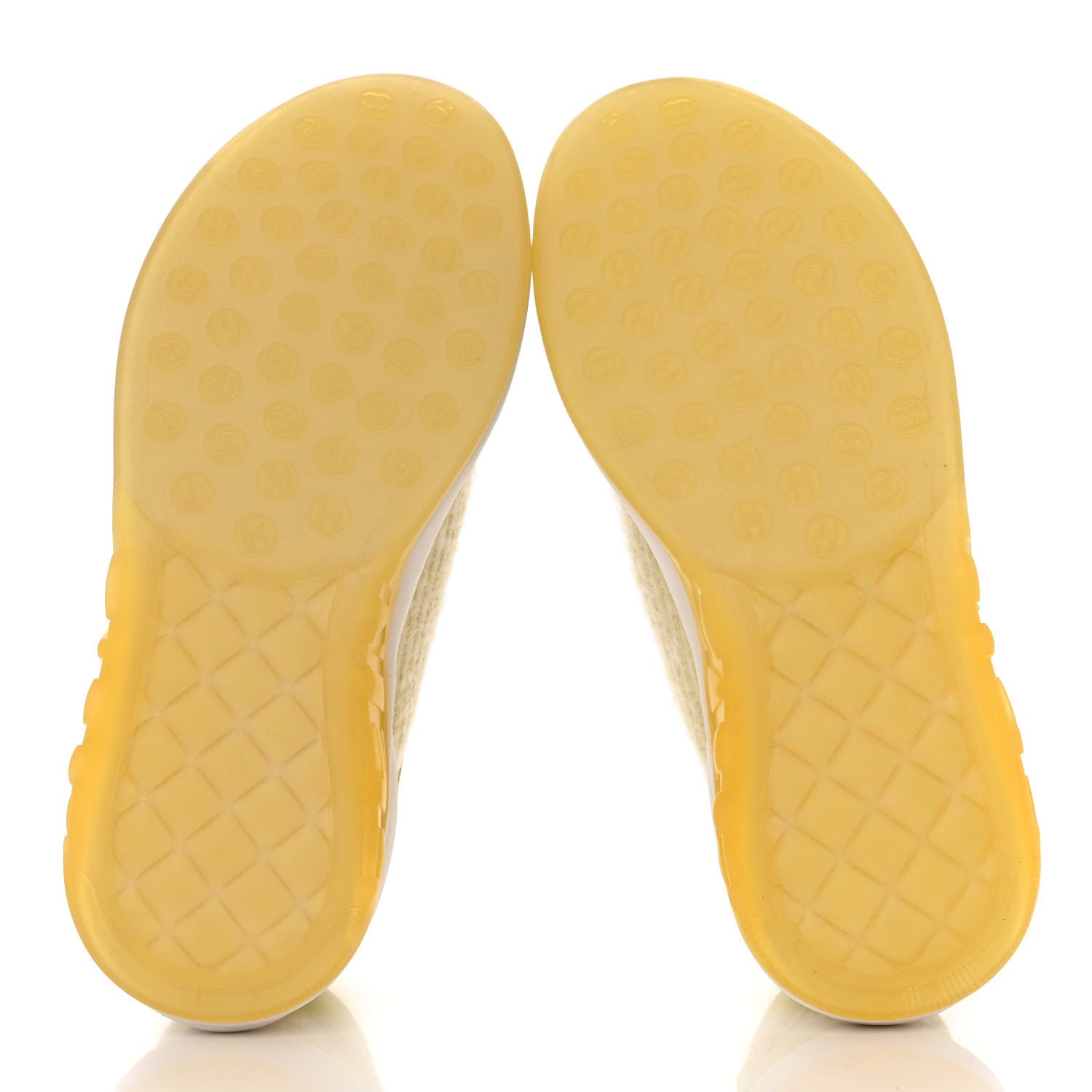 Chanel Suede Calfskin Stretch Fabric CC Sneakers 38.5 Yellow 5 of 6