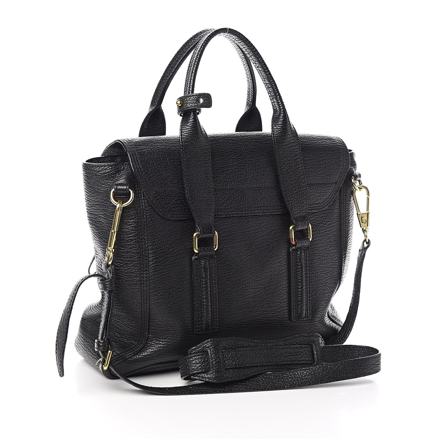 3.1 Textured Calfskin Medium Pashli Satchel Black