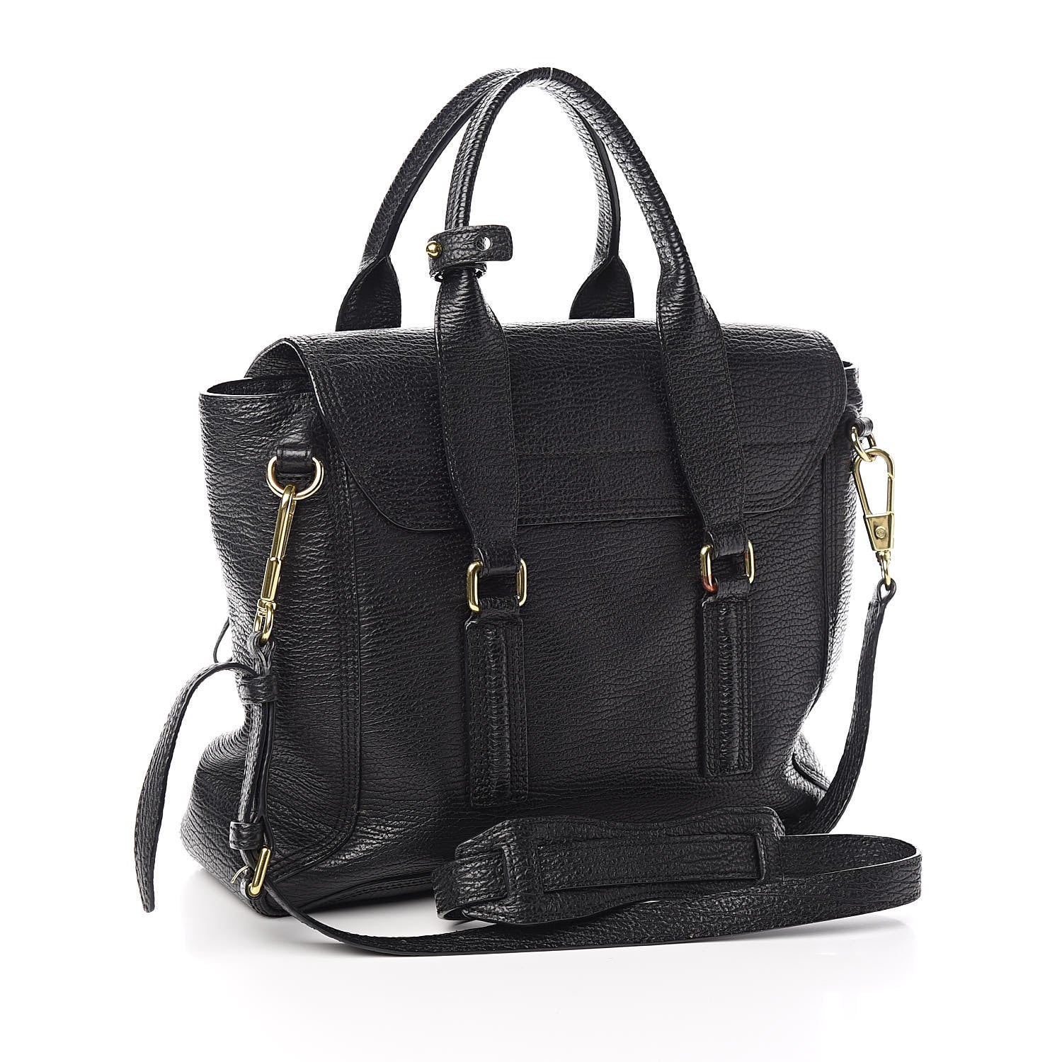 3.1 Phillip Lim 3.1 Textured Calfskin Medium Pashli Satchel Black 3 of 15