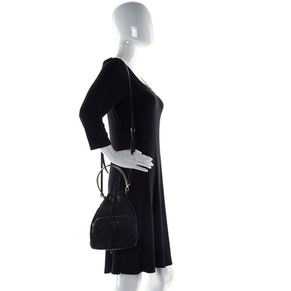 Prada Re-Nylon Duet Drawstring Shoulder Bag Black 2 of 7