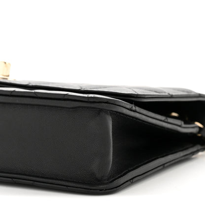 Chanel Lambskin Quilted Trendy CC Wallet On Chain WOC Black 11 of 13