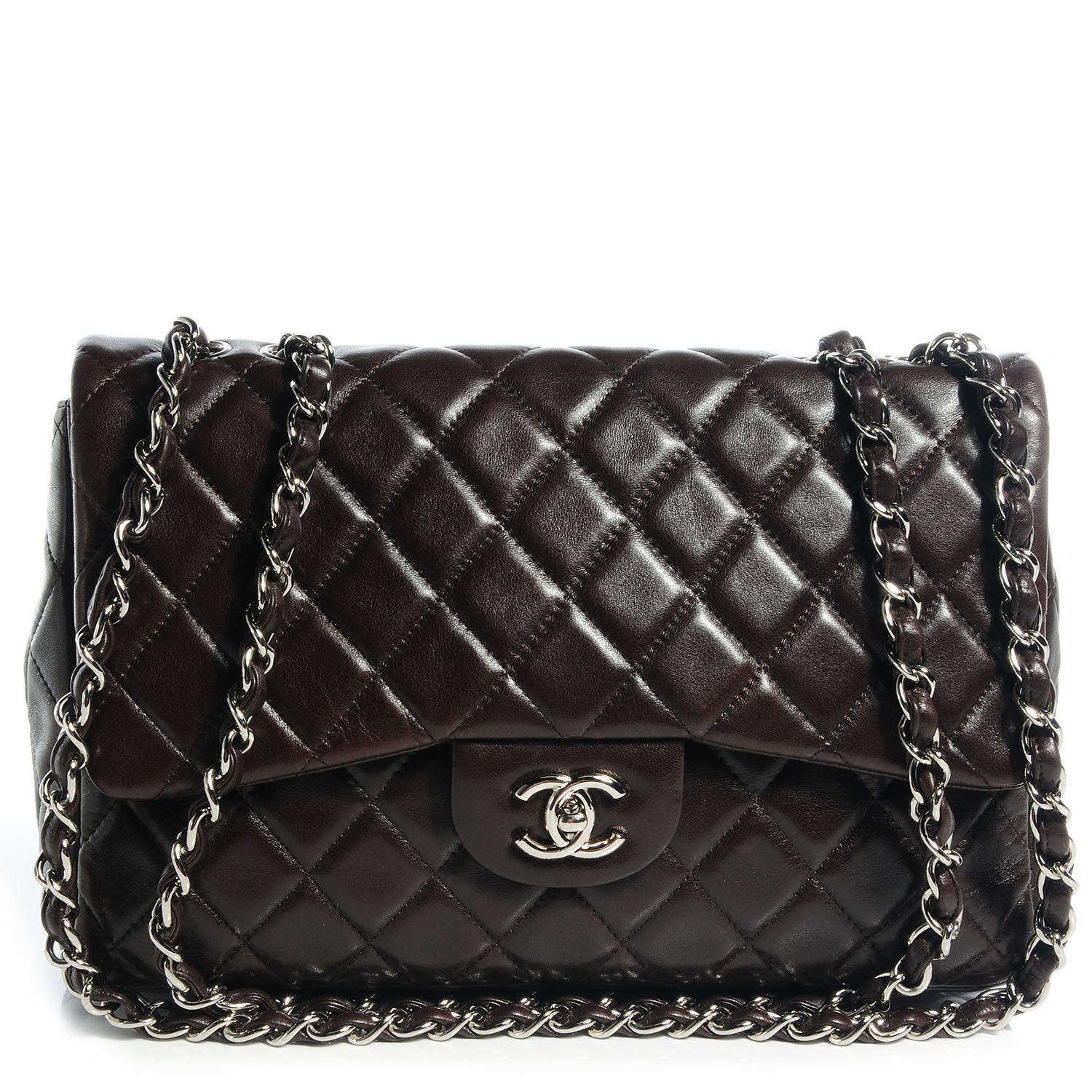 Chanel Lambskin Jumbo Single Flap Brown 1 of 9