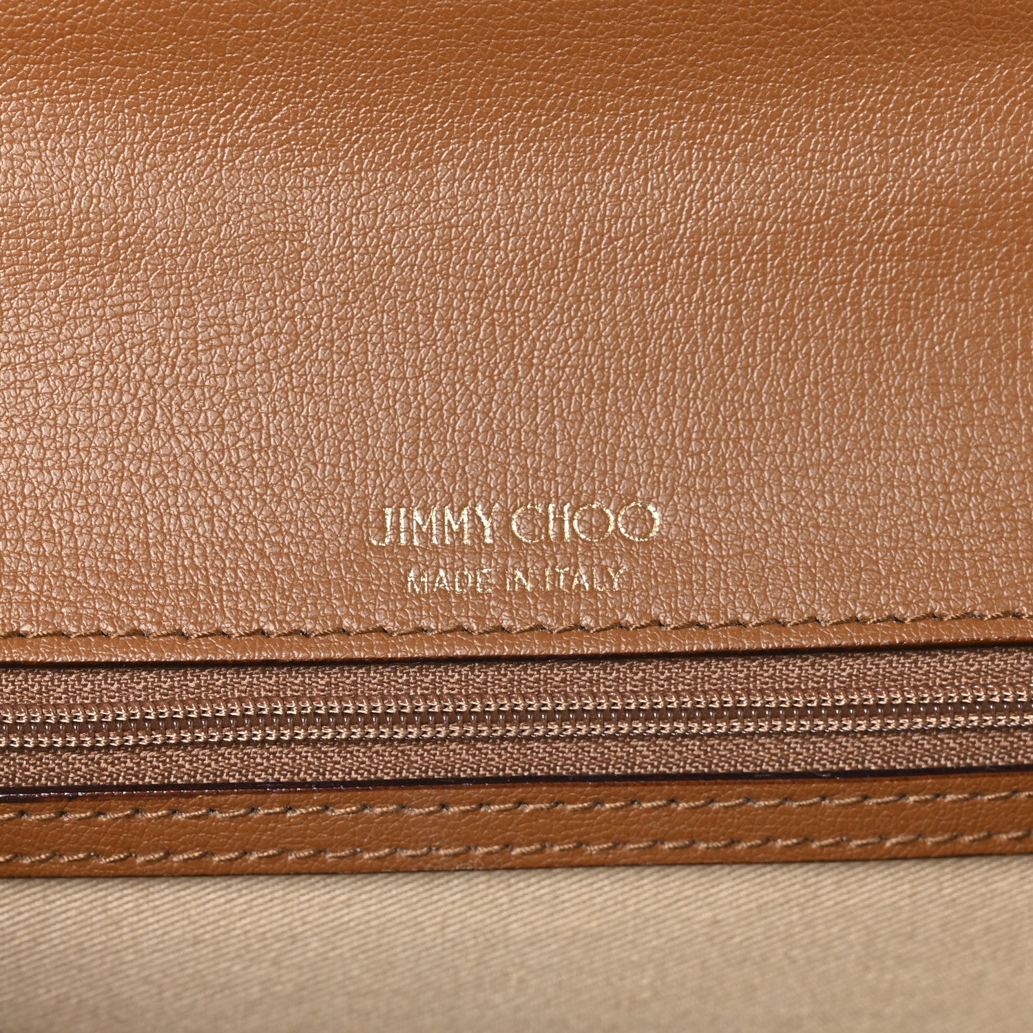 Jimmy Choo Grainy Calfskin JC Top Handle Tan 6 of 9