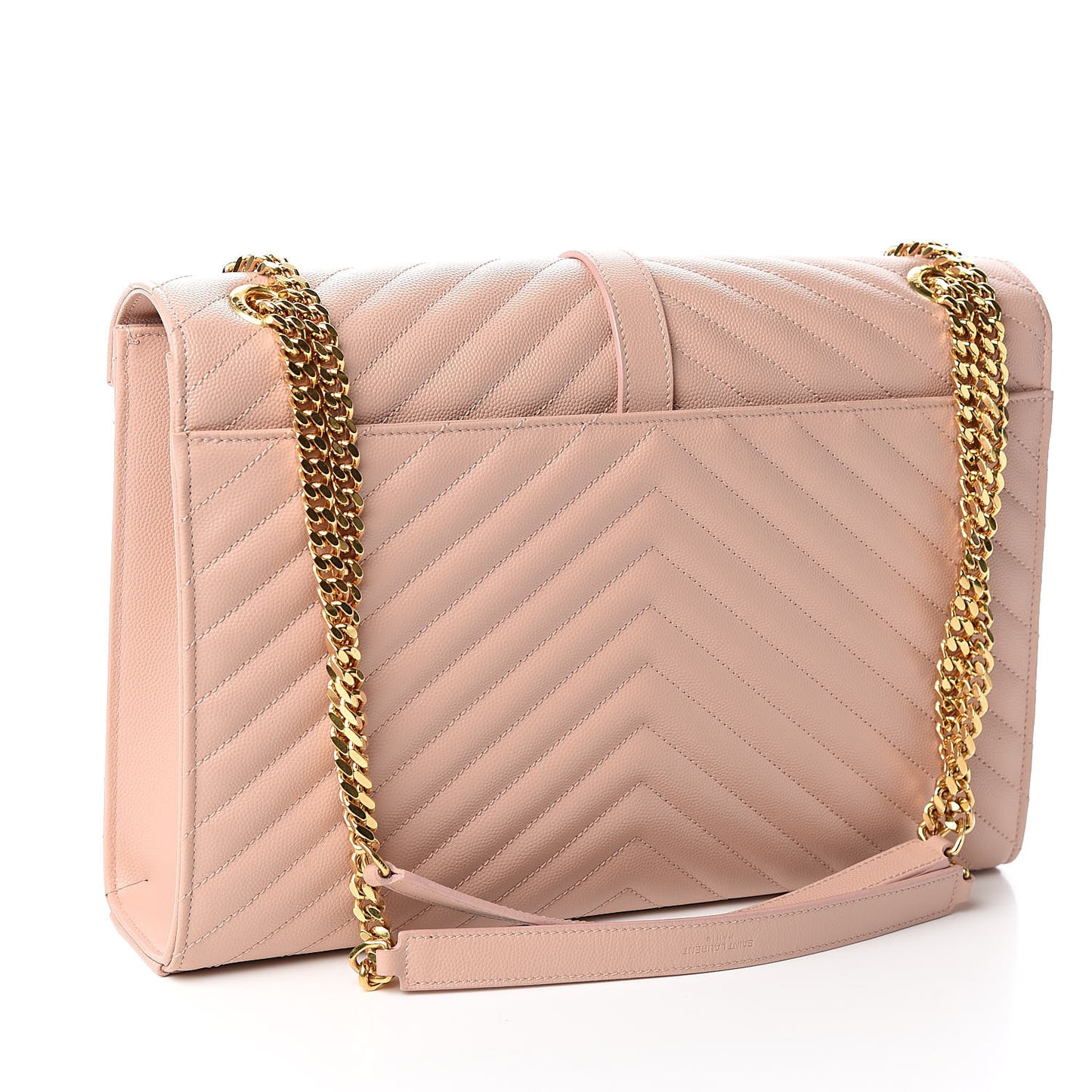 Grain De Poudre Matelasse Chevron Large Monogram Satchel Pale Pink