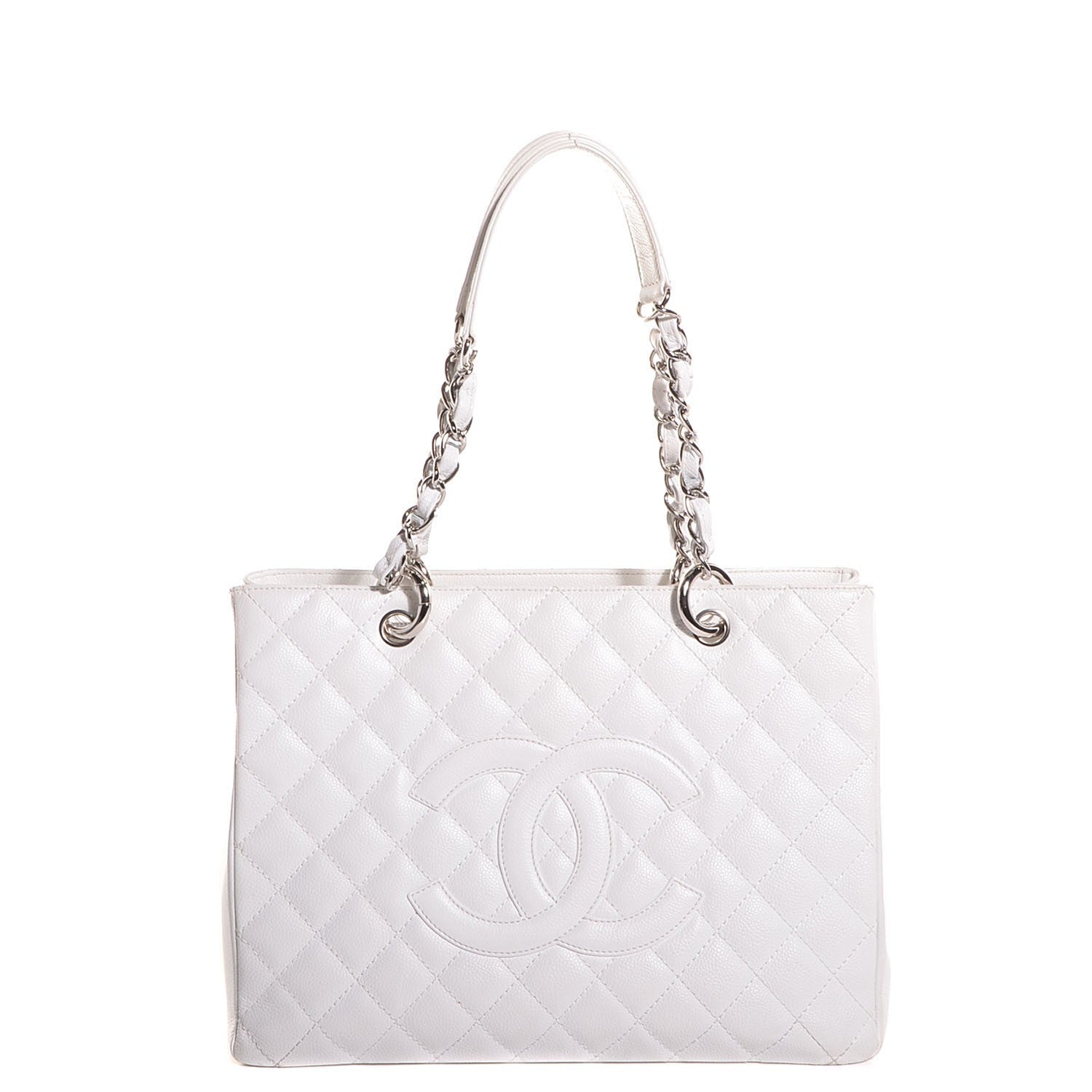 Chanel Caviar Quilted Grand Shopping Tote GST White 1 of 7