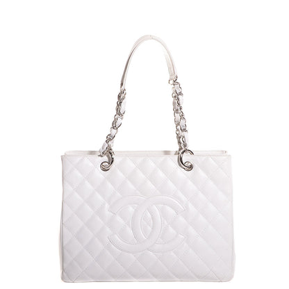 Chanel Caviar Quilted Grand Shopping Tote GST White 1 of 7