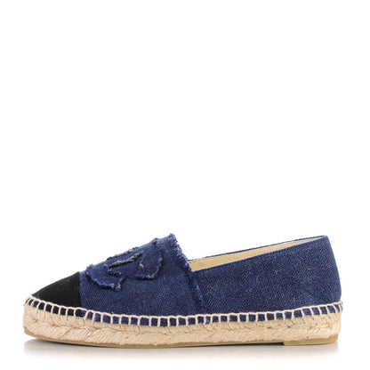 Chanel Toile CC Espadrilles 36 Blue Black 1 of 10