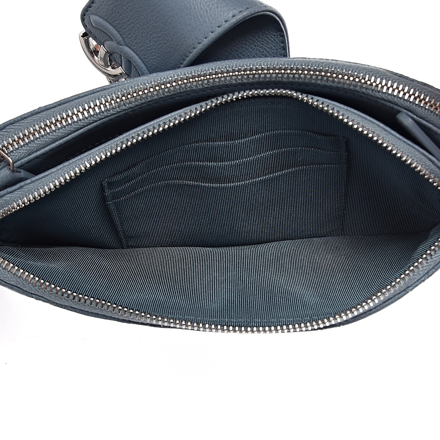 Chanel Caviar Quilted CC Box Clutch With Chain Blue 6 of 14