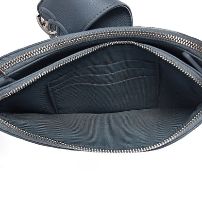 Chanel Caviar Quilted CC Box Clutch With Chain Blue 6 of 14