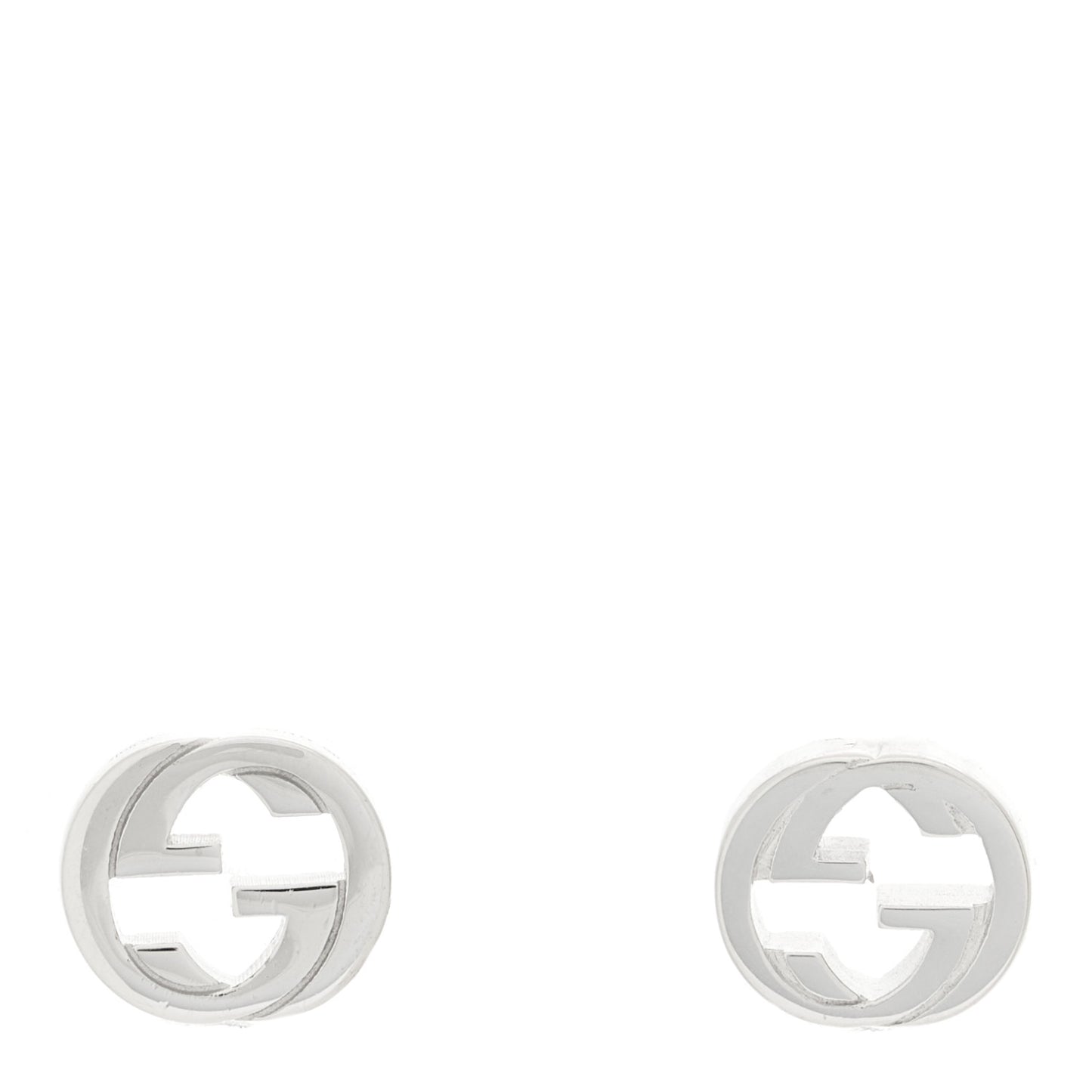 Sterling Silver Interlocking GG Stud Earrings
