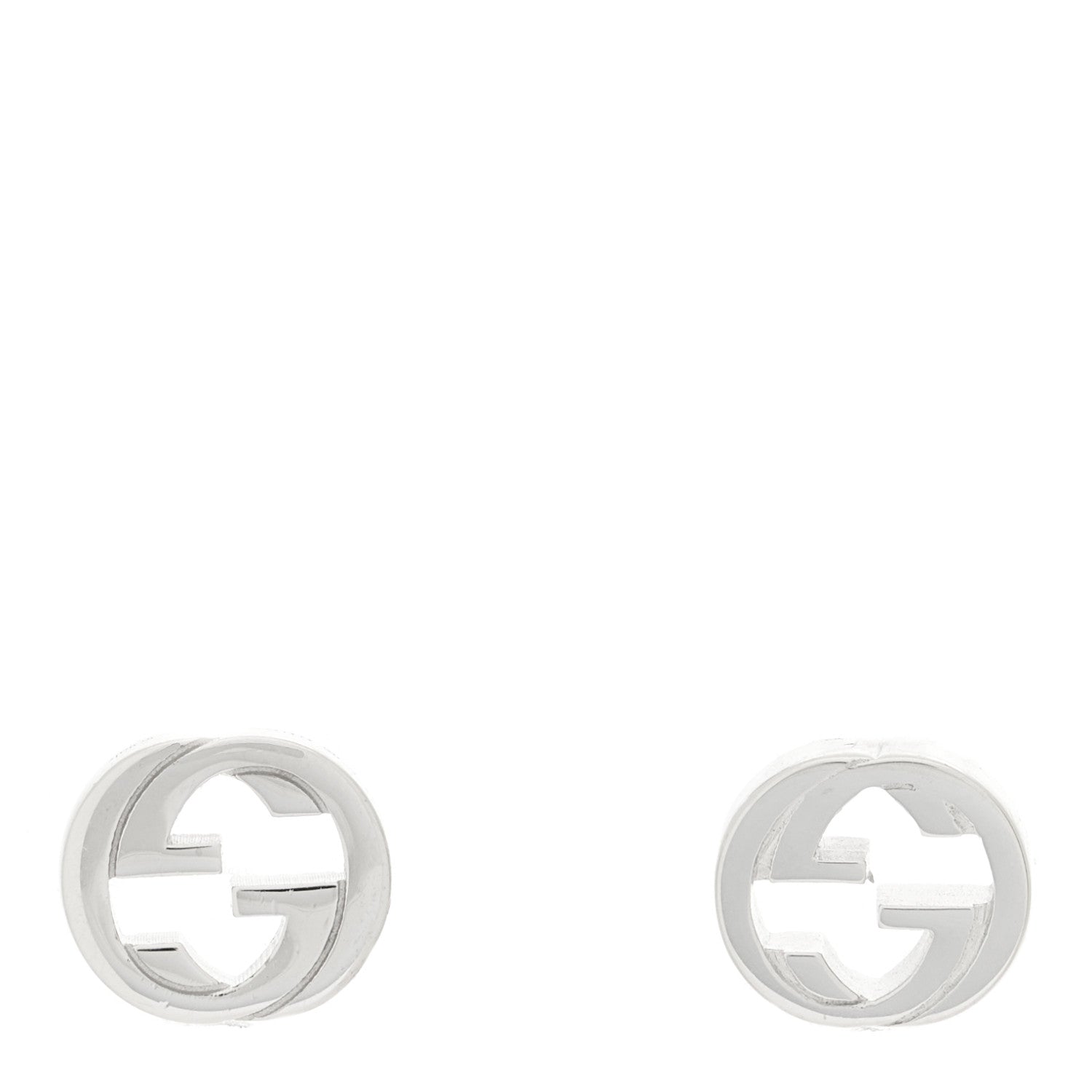 Gucci Sterling Silver Interlocking GG Stud Earrings 1 of 4